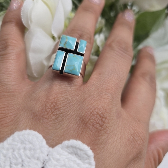 ❤️ TURQUESA STERLING SILVER RING - Picture 6 of 11
